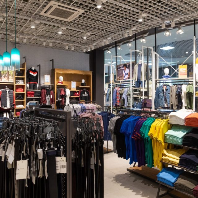 Clothing store racks