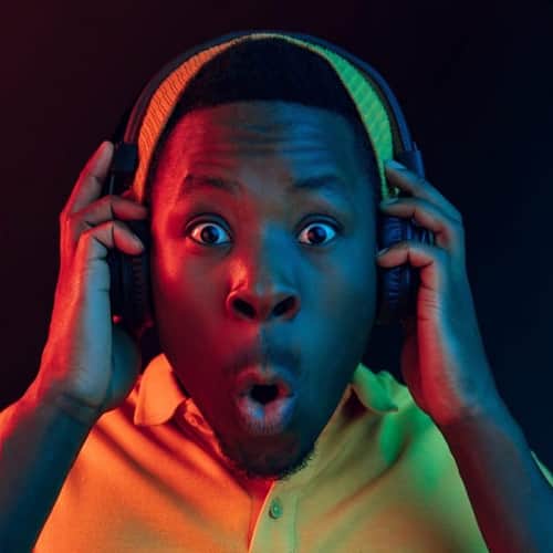 Man listening to music